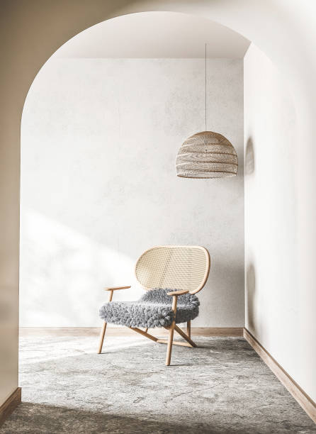 istock Scandinavian interior living room design, trendy home decor 1296834134