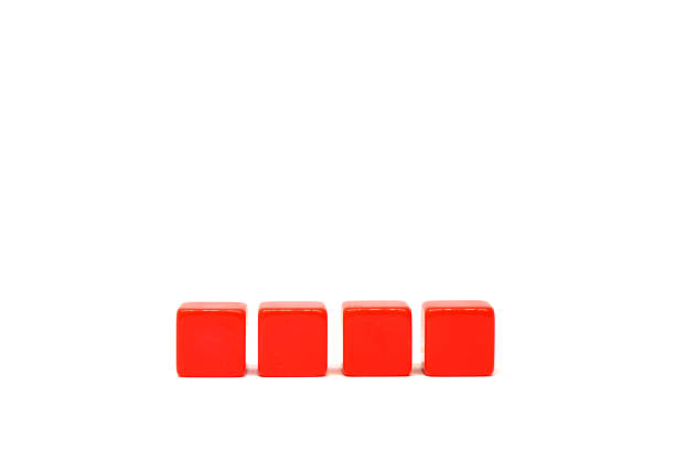 Mockup 4 Red cube block object on white background and copy space - Word Editor Template