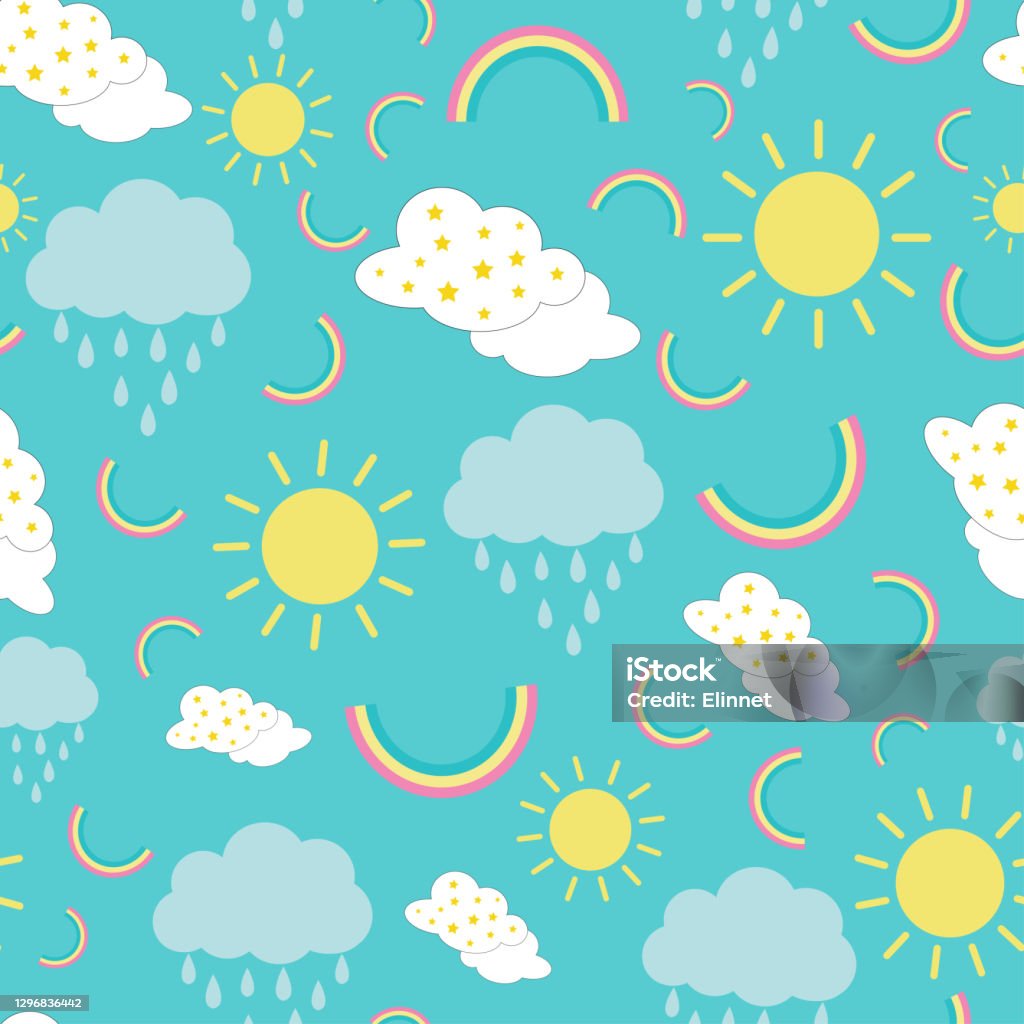 Whether Pattern Cover Seamless Weather Pattern Illustration Design 1 Stock Illustration ...