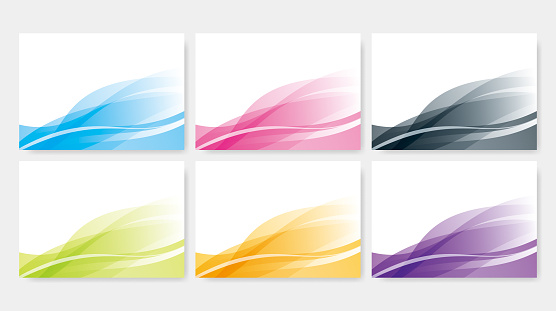 Set of smooth curved abstract background, vector illustration.