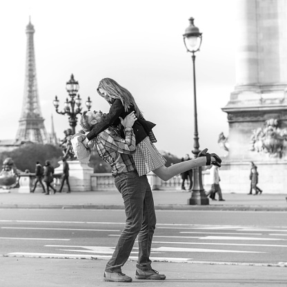 Loving couple in Paris