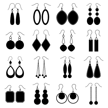 Set of earrings, vector illustration