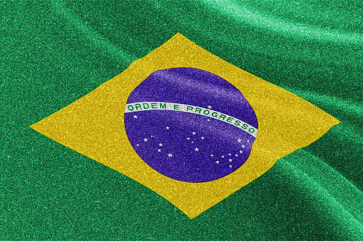 Brazil glitter flag, national flag, glittering flag sparkle background