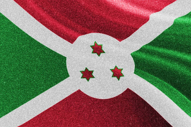 Vintage paper map of Burundi