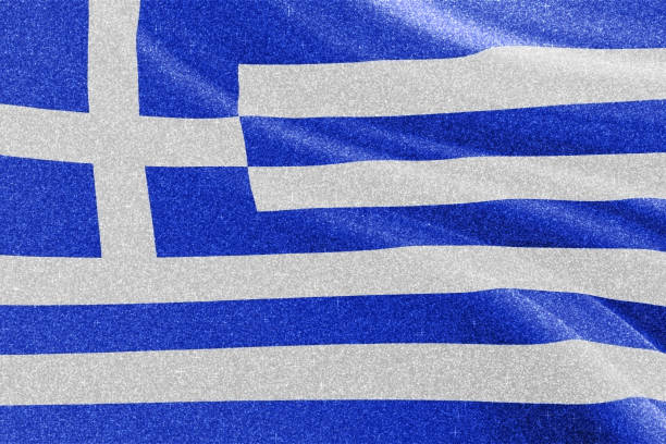 Greece glitter flag, national flag, glittering flag sparkle background
