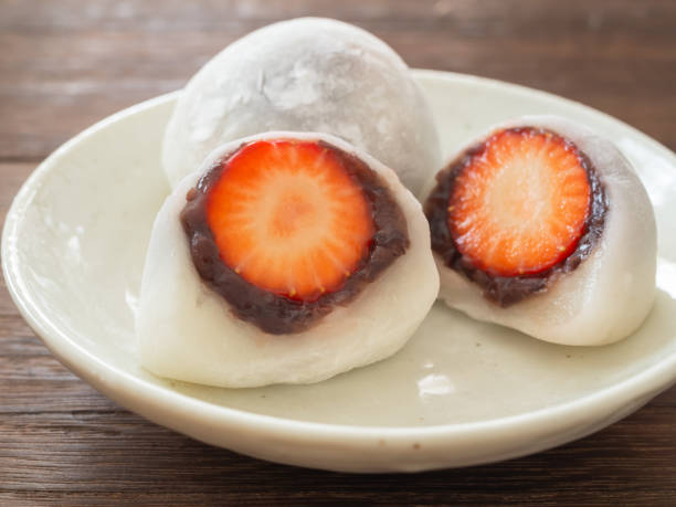 istock Ichigo Daifuku (Strawberry and Red Bean Mochi） 1296845271