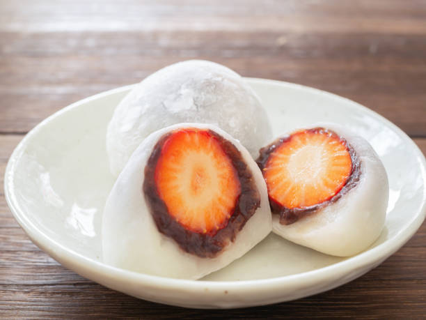 istock Ichigo Daifuku (Strawberry and Red Bean Mochi） 1296845272