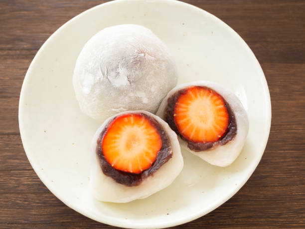istock Ichigo Daifuku (Strawberry and Red Bean Mochi） 1296845283