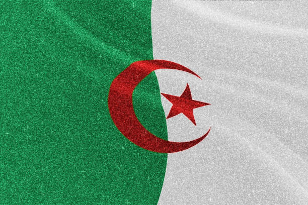Algeria glitter flag, national flag, glittering flag sparkle background