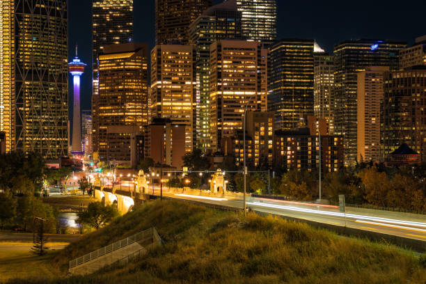 istock Panoramic View of Traffic and Modern Buildings in Downtown Calgary, Alberta, Canada 1296846735