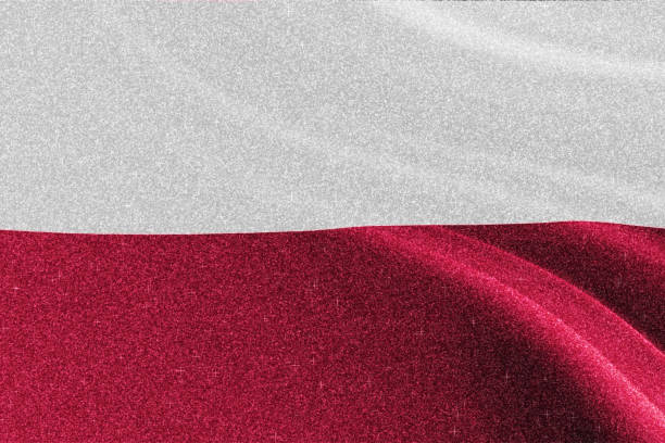 Poland glitter flag, national flag, glittering flag sparkle background