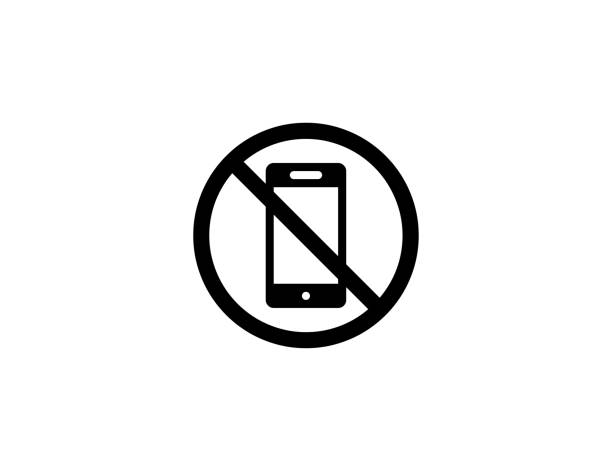 No Mobile Phones vector icon. Isolated No Cell Phones, Smartphones flat illustration symbol - Vector No Mobile Phones vector icon. Isolated No Cell Phones, Smartphones flat illustration symbol - Vector no photographs sign stock illustrations