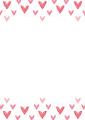 istock Handwritten heart background frame, A3 size vertical 1296850142