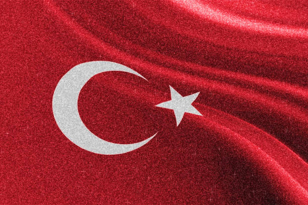 istock Turkey glitter flag, national flag, glittering flag 1296850535