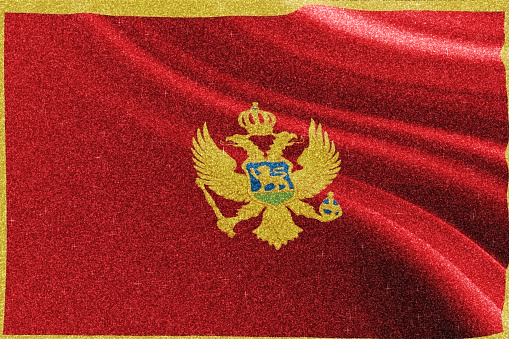 Montenegro glitter flag, national flag, glittering flag sparkle background