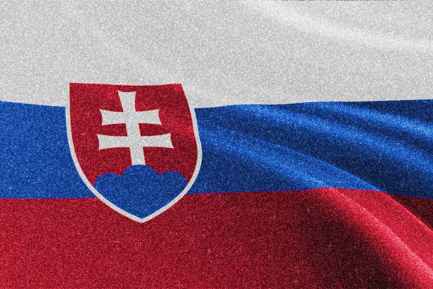 Slovakia glitter flag, national flag, glittering flag sparkle background