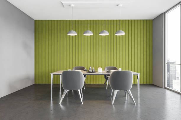 istock White and green dining room interior 1296852944