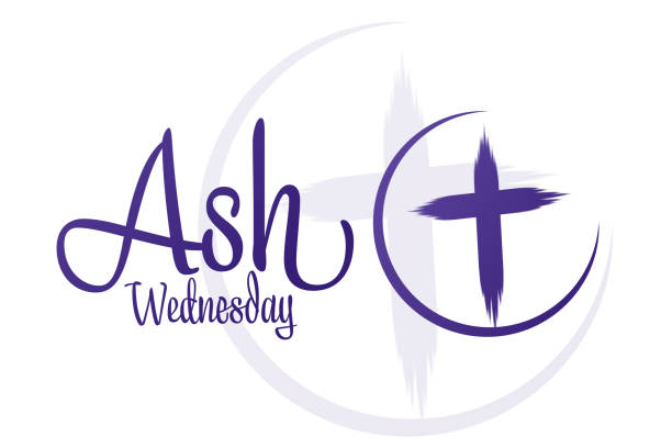 ilustrações de stock, clip art, desenhos animados e ícones de ash wednesday. holiday concept. template for background, banner, card, poster with text inscription. vector eps10 illustration. - quarta feira de cinzas