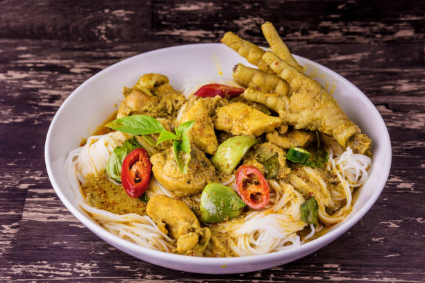 istock Rice Noodles with Chicken green curry 1296854422
