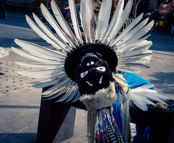 istock Aztec hat with feathers Mexico city 1296854433