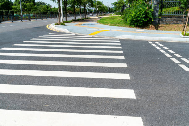 istock Zebra crossing on outdoor road 1296854666