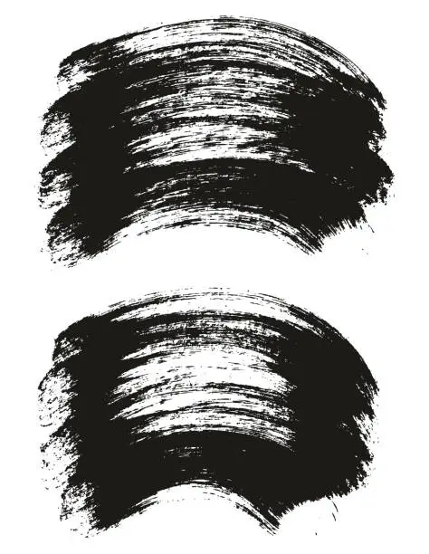 Vector illustration of Round Brush Thick Curved Background Artist Brush High Detail Abstract Vector Background Set