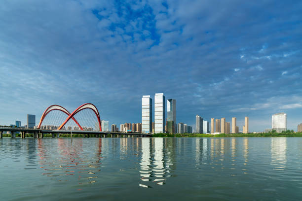 istock Lakeside modern office building in China 1296855978