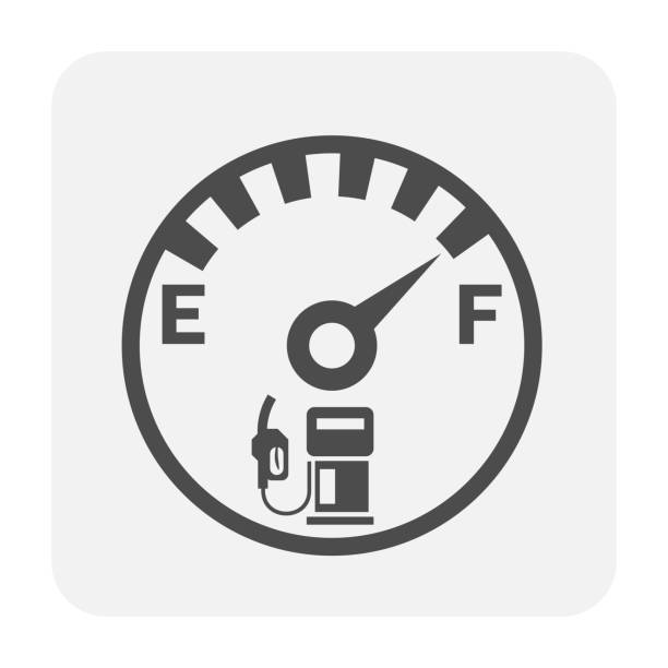 projekt ikony wektora miernika paliwa. - gas gauge full empty stock illustrations