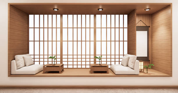 istock living shelf design in room japanese style minimal design. 3d rendering 1296861855