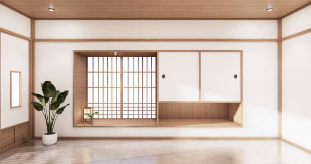 istock living shelf design in room japanese style minimal design. 3d rendering 1296861875