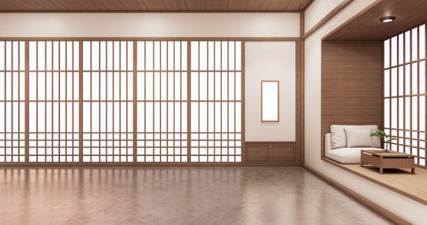 istock living shelf design in room japanese style minimal design. 3d rendering 1296861879