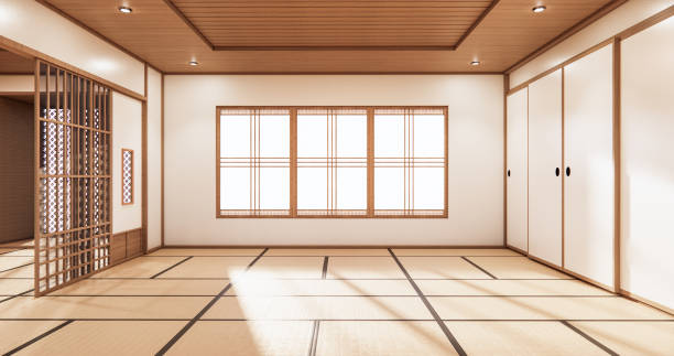 istock The Minimal room japanese style design.3D rendering 1296862119