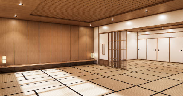 istock The Minimal room japanese style design.3D rendering 1296862130