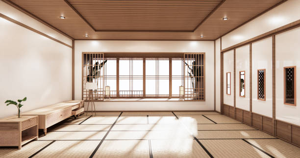 istock The Minimal room japanese style design.3D rendering 1296862179