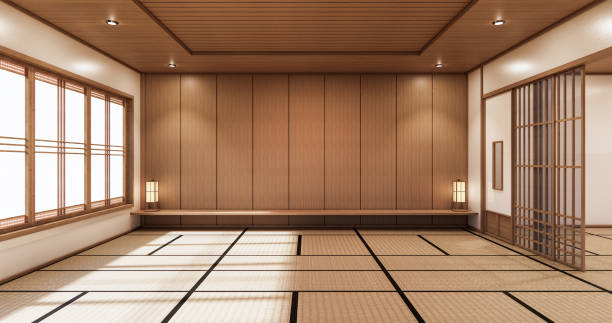 istock The Minimal room japanese style design.3D rendering 1296862244