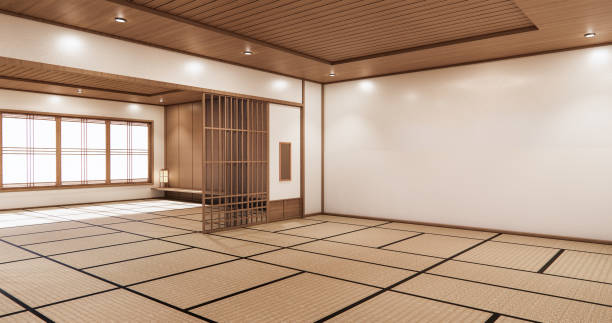 istock The Minimal room japanese style design.3D rendering 1296862253
