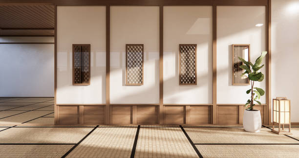 istock The Minimal room japanese style design.3D rendering 1296862356