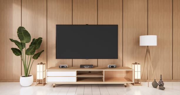 istock Empty wooden Cabinet on wooden room tropical style.3D rendering 1296864180