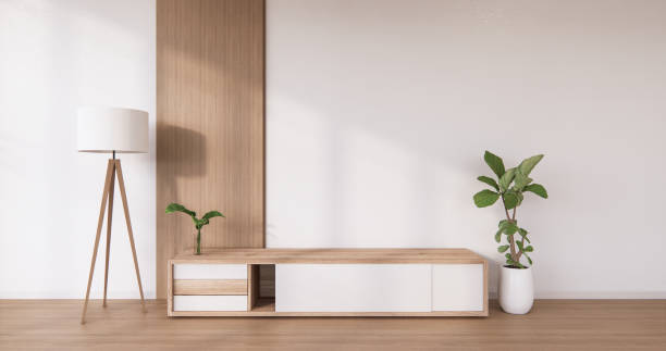 istock The Cabinet wooden design on mint room interior modern style.3D rendering 1296864617