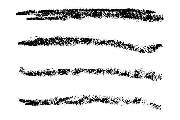 istock Set of grunge black chalk texture stripe brush on white background 1296864996