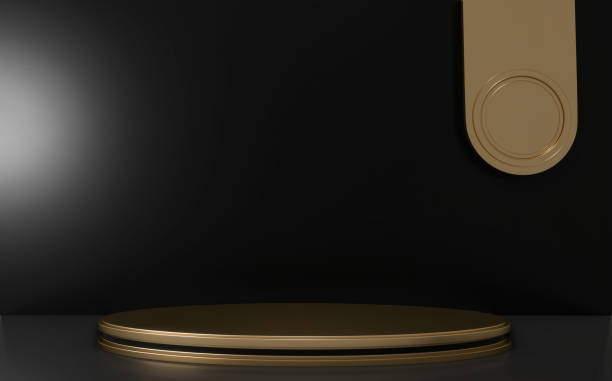 istock Black and golden luxury podium  china style for product. 3D rendering 1296865330