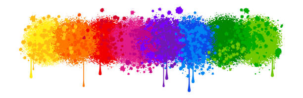 радуга краска всплеск - spray paint dirty backgrounds spray stock illustrations