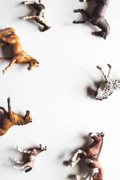 Horse realistic toy - white background isolated