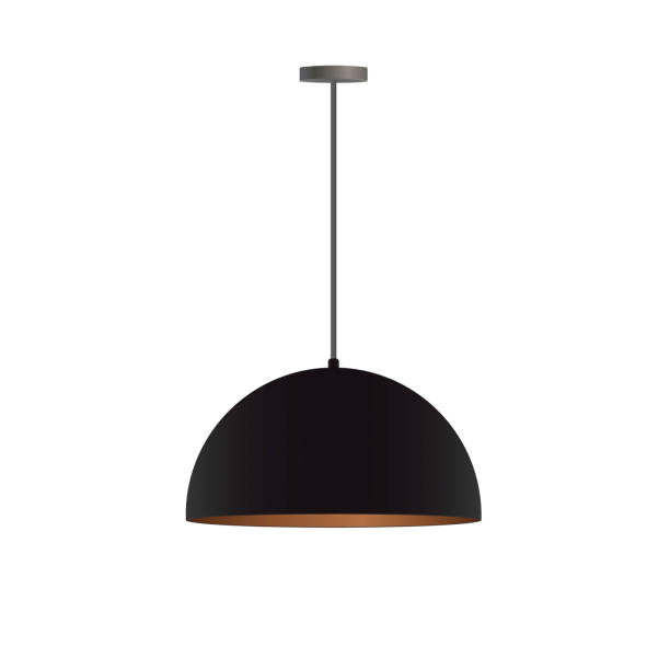 istock Vector realistic black chandelier. Chandelier isolated on a white background. Loft style. Interior design element. 1296866892