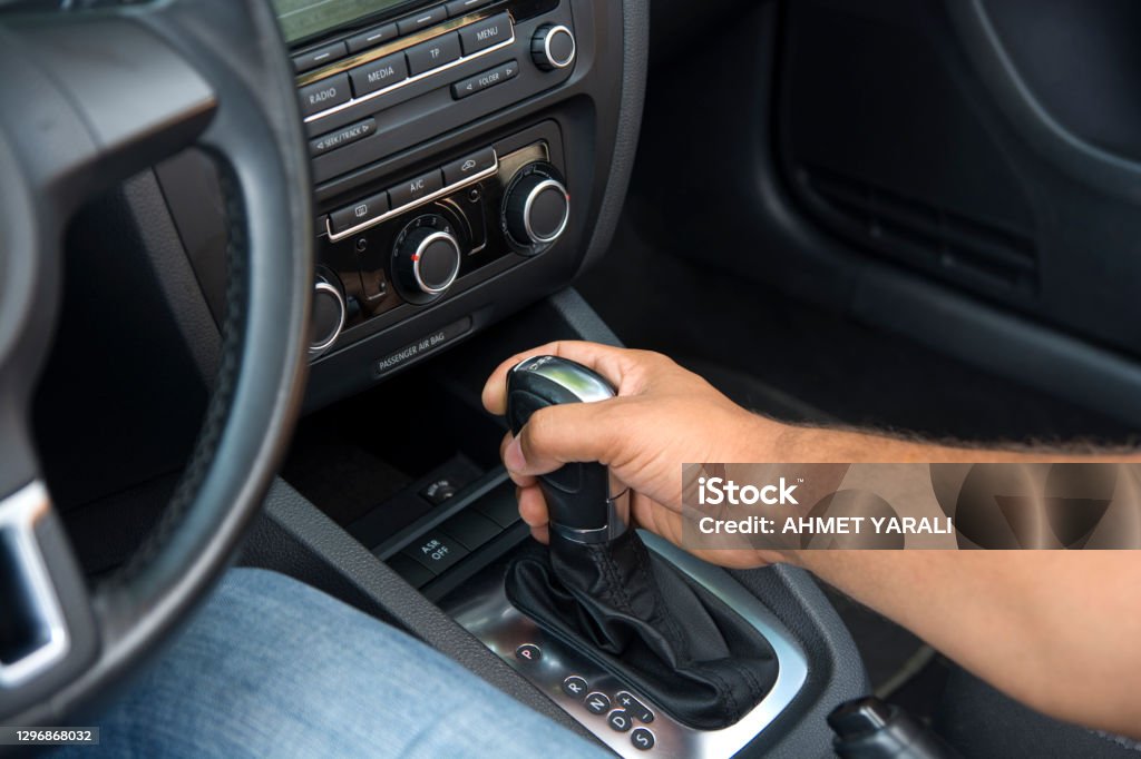 hand on gearshift stick stock photo Automatic Gearshift Stock Photo