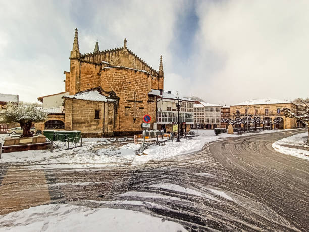 istock Great snowfall in Espinosa de los Monteros, Spain 1296868418