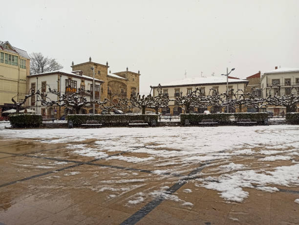 istock Great snowfall in Espinosa de los Monteros, Spain 1296869145