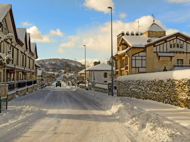 istock Great snowfall in Espinosa de los Monteros, Spain 1296869832