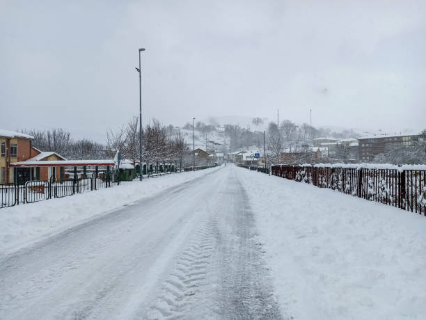 istock Great snowfall in Espinosa de los Monteros, Spain 1296870079