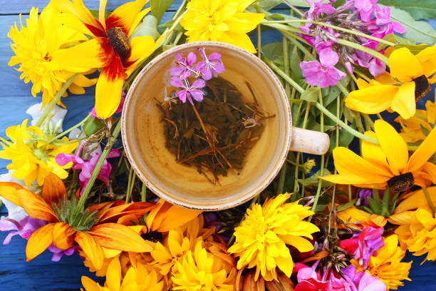 istock Healthy herbal tea with medical herbs. 1296870810
